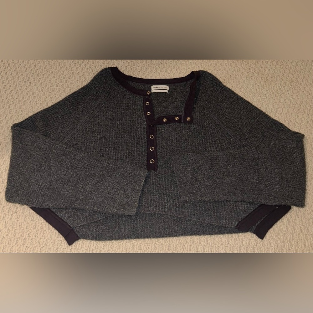 Urban Outfitters Cropped Button-up Pullover